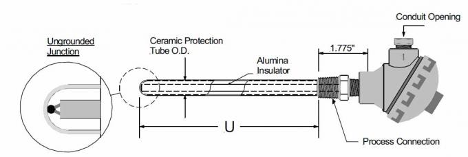 IDT R/S/B del termopar de Assemblied con el tubo de cerámica de la protección