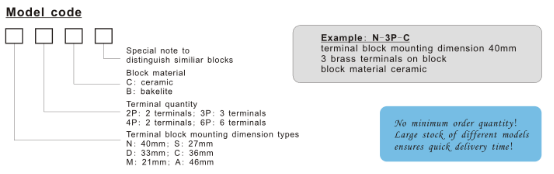 2-6 fija el bloque de terminales de cerámica N - 2P de los componentes del termopar - C