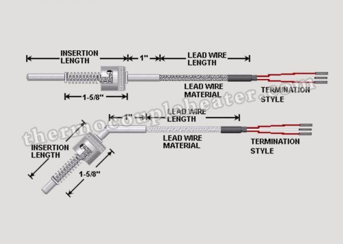 Mecanografíe el termopar fijado K de la bayoneta de J para el plástico/la industria de empaquetado