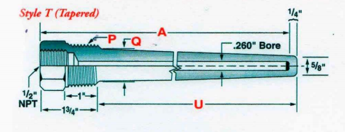 Estándar afilado resistente de la soldadura de penetración completa de Thermowell del termopar