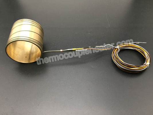 El diámetro grande clava el calentador de bobina de cobre amarillo con el termopar para la máquina plástica de la inyección