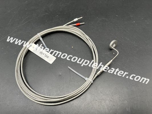 Custom Right-Angle Armored Thermocouple With Ring Terminal Type J
