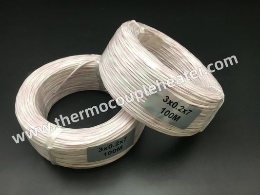 Cable 3x24AWG de la remuneración de la IDT PT100 con blanco rojo del aislamiento del PTFE