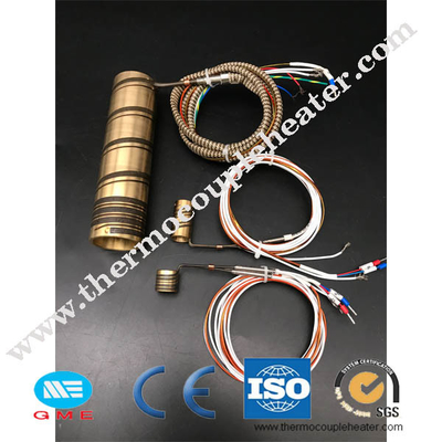 Bobina de cobre amarillo Heater And Thermocouple de Heater Nozzle Heater Pressed With del tubo del corredor caliente