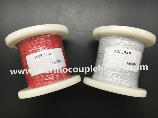 Cable de termopar modificado para requisitos particulares J 40AWG 0.08m m con el revestimiento de Teflón