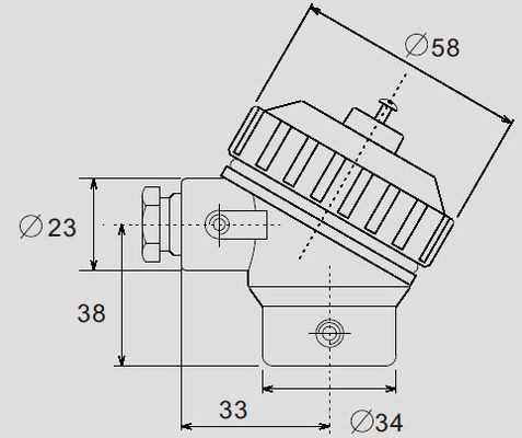 La conexión de aluminio del termopar de KME va a los termopares