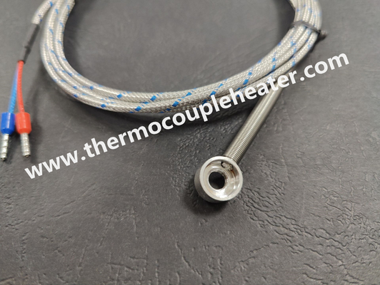 Sensor de termopares con terminal de anillo y cable blindado de acero inoxidable