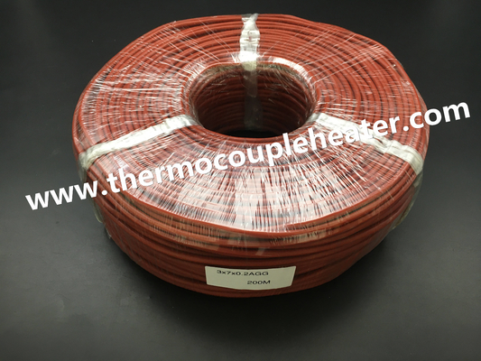 RTD Termómetro de resistencia del cable PT100 Cable de extensión de caucho de silicona aislado