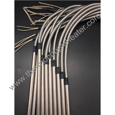 Calentador de cartucho de acero inoxidable con alambre de níquel cubierto con manga de metal flexible