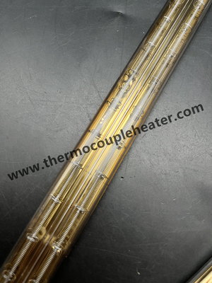 Lámpara de halógeno reflector de oro de tubo gemelo de tubo de cuarzo calefactor infrarrojo