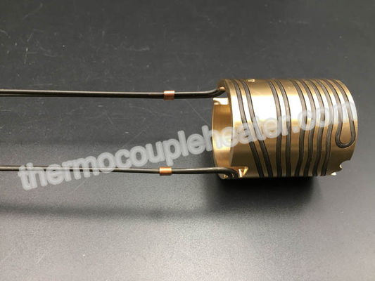 Prensa de cobre amarillo del tubo con el calentador de bobina para el molde caliente del corredor con el termopar J