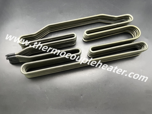 Calentador tubular flexible que da forma a una manivela de corriente caliente