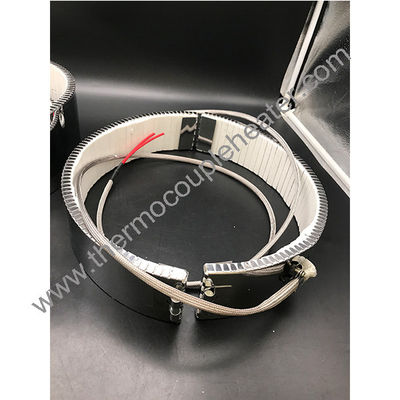 Extrusor de acero inoxidable de barril de tornillo de cerámica medio redondo calefactor con terminales en 2 mitades