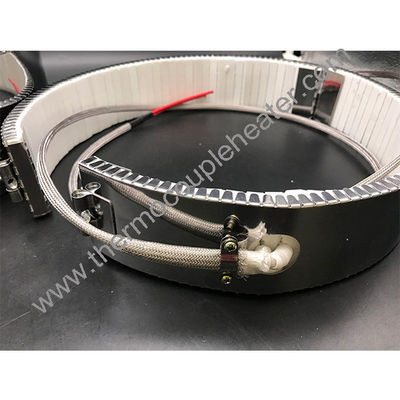 Extrusor de acero inoxidable de barril de tornillo de cerámica medio redondo calefactor con terminales en 2 mitades