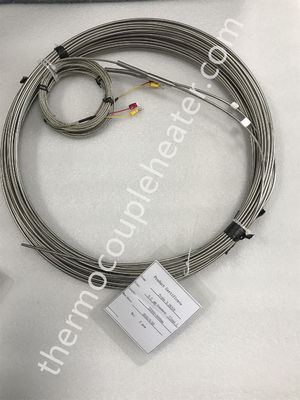 Tipo forrado de acero inoxidable tipo termopar del diámetro 1.0m m 1.5m m 3.0m m 6.0m m de la punta de prueba de K/j/n
