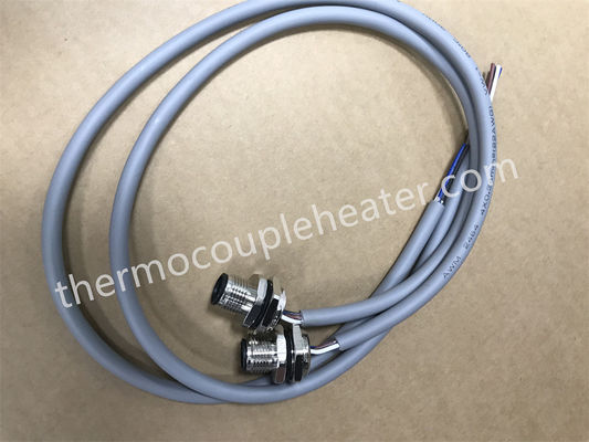 M12 Barril de 5 pines Conexión axial masculina Femenina con cable de conexión