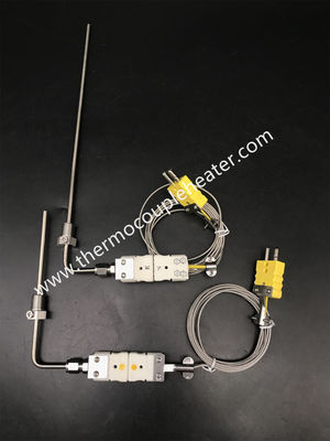 Termopar flexible tipo K con racor de compresión ajustable y conector