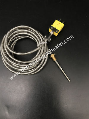 Termopar flexible tipo K con racor de compresión ajustable y conector