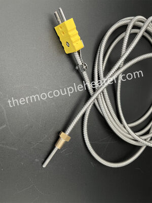 Termopar flexible tipo K con racor de compresión ajustable y conector
