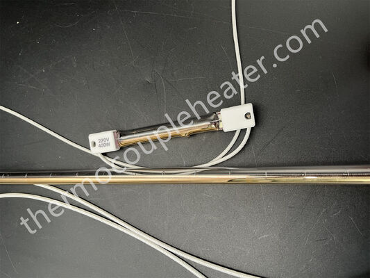 Lámpara de calefacción de cuarzo IR Lámpara de calefacción de halógenos Vidrio de cuarzo personalizado con medio dorado