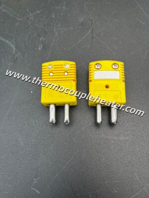 Type K Standard Thermocouple Connector Male Plug, ANSI / IEC Color Code