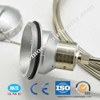 Tipo sensor de la IDT K J del termopar de la armadura de temperatura de la envoltura con la cabeza grande del termopar