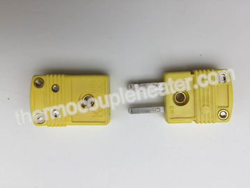 Tipo termoplástico amarillo varón y hembra de los conectores de termopar de K para Industria
