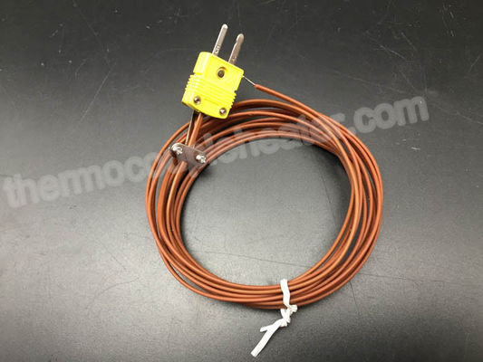 Mecanografíe la IDT del termopar de K con el cable miniatura del PTFE del conector pin del varón 2