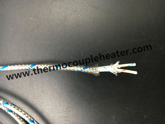 Cable de extensión de termopar del aislamiento de la fibra de vidrio 24AWG con la malla de acero inoxidable
