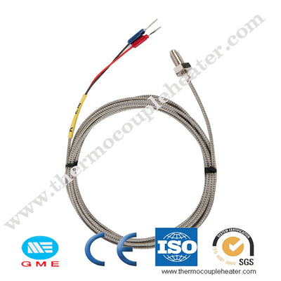Tipo de acero inoxidable termopar M6 de la IDT K del sensor de temperatura del tornillo Pt100