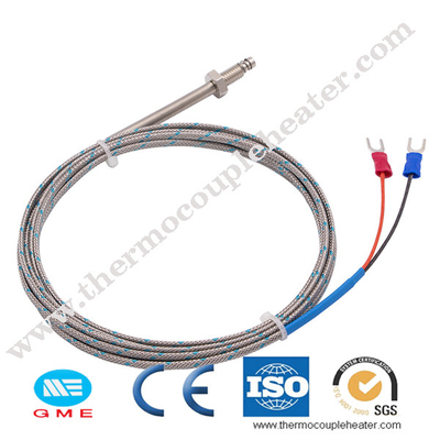 Tipo de acero inoxidable termopar M6 de la IDT K del sensor de temperatura del tornillo Pt100