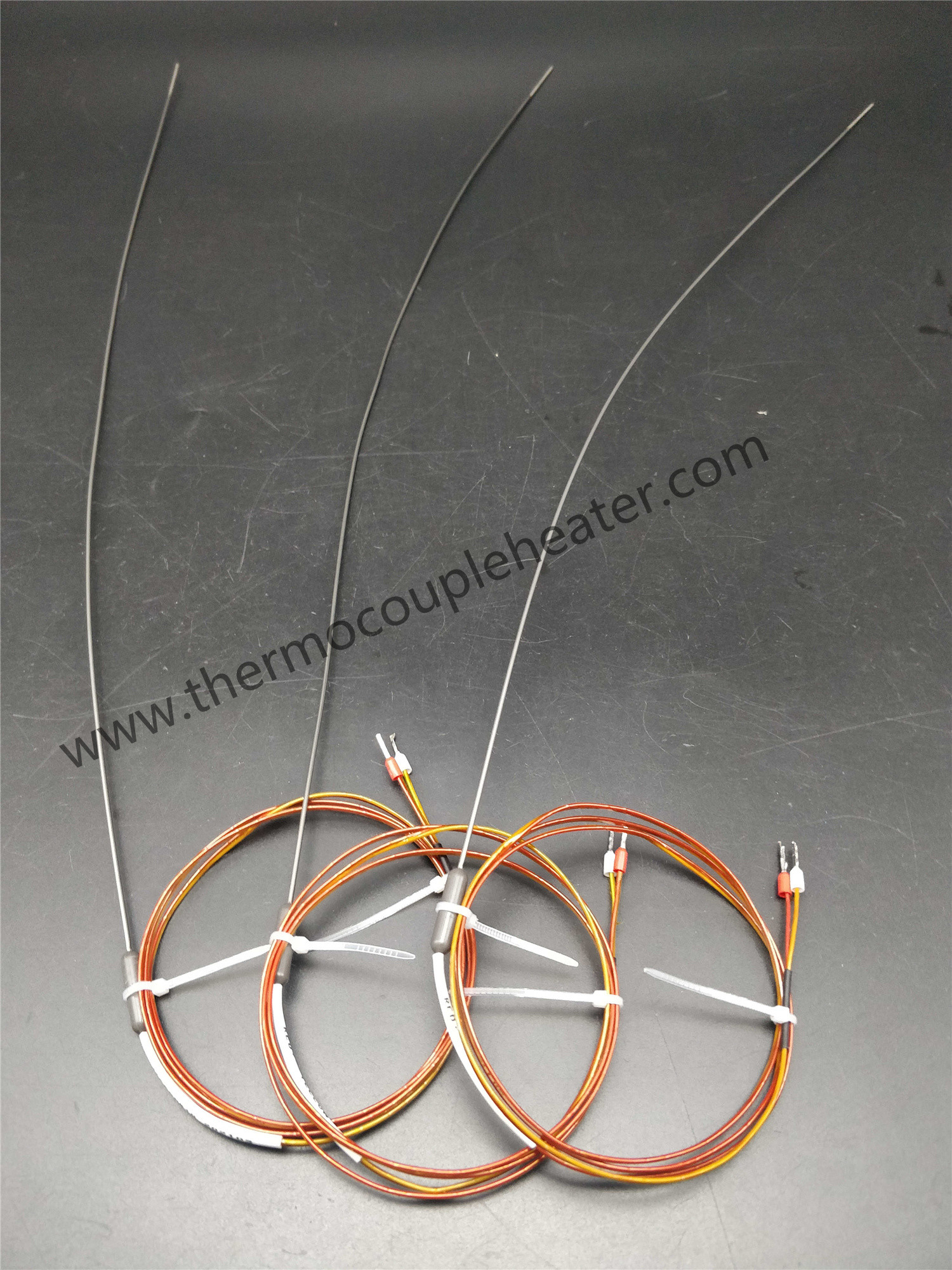 Kapton Lead Wire Thermocouple Probe 1.5x500mm With Plastic Transition Zone