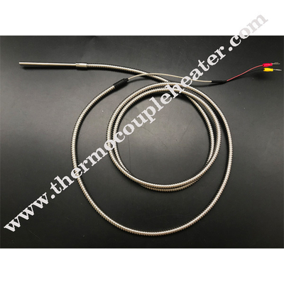 Tipo forrado de acero inoxidable tipo termopar del diámetro 1.0m m 1.5m m 3.0m m 6.0m m de la punta de prueba de K/j/n