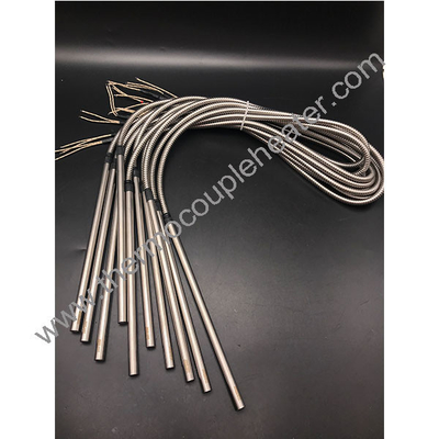 Calentador de cartucho de acero inoxidable con alambre de níquel cubierto con manga de metal flexible