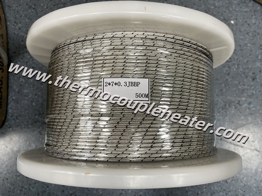 Cable de termoparejas de fibra de vidrio aislado de acero inoxidable trenzado 500M por bobina