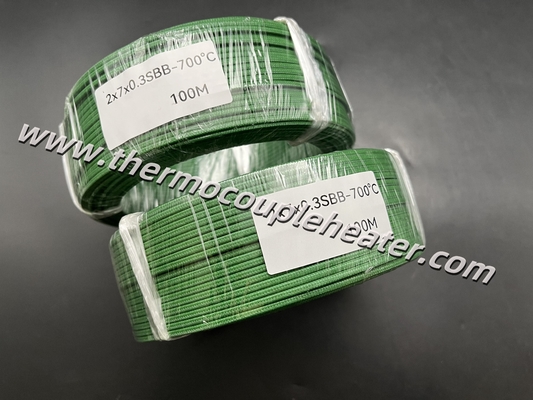 Cables de compensación de termopares tipo S aislamiento especial de fibra de vidrio resistencia a la temperatura 700°C