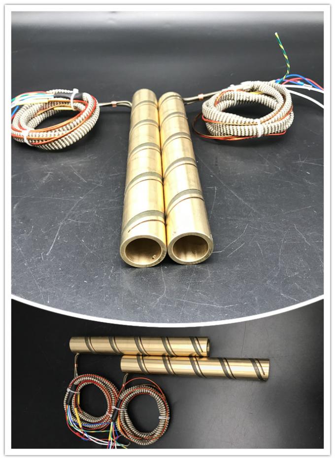 Calentador de bobina de cobre amarillo clavado corredor caliente 220v 230v 240v con el termopar