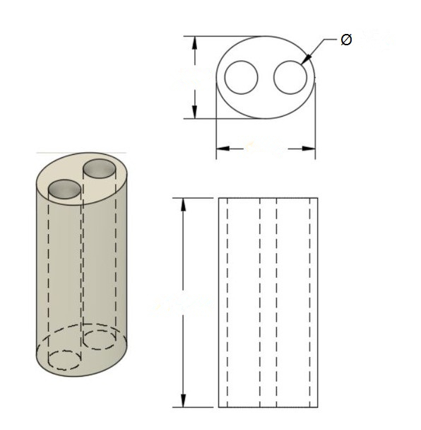 Aisladores de cerámica ovales des alta temperatura para las asambleas del termopar