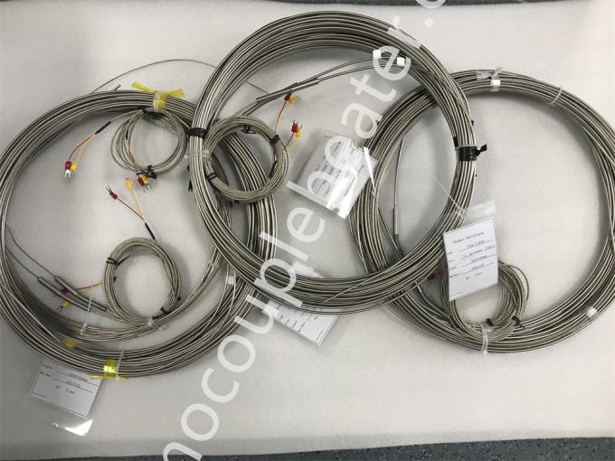 Tipo forrado de acero inoxidable tipo termopar del diámetro 1.0m m 1.5m m 3.0m m 6.0m m de la punta de prueba de K/j/n